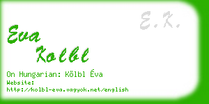 eva kolbl business card